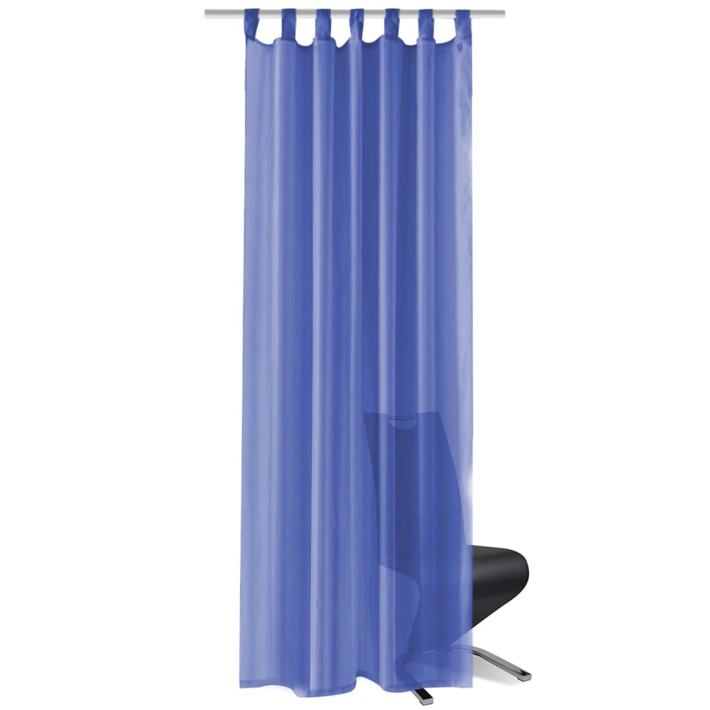 vidaXL Κουρτίνες Βουάλ 2 τεμ. Μπλε Ρουά 140 x 225 εκ.