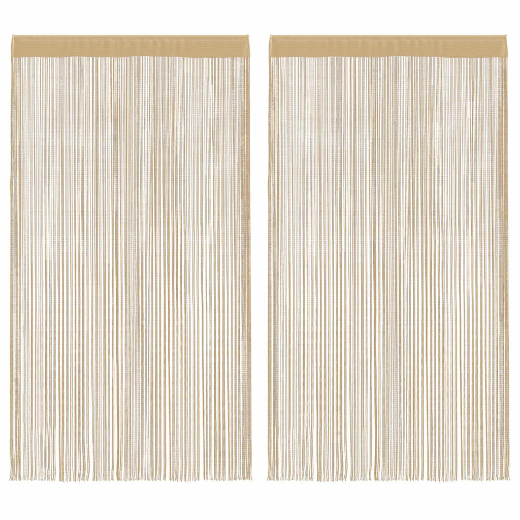 vidaXL Κουρτίνες με Κρόσσια 2 τεμ. Μπεζ 100 x 250 εκ.