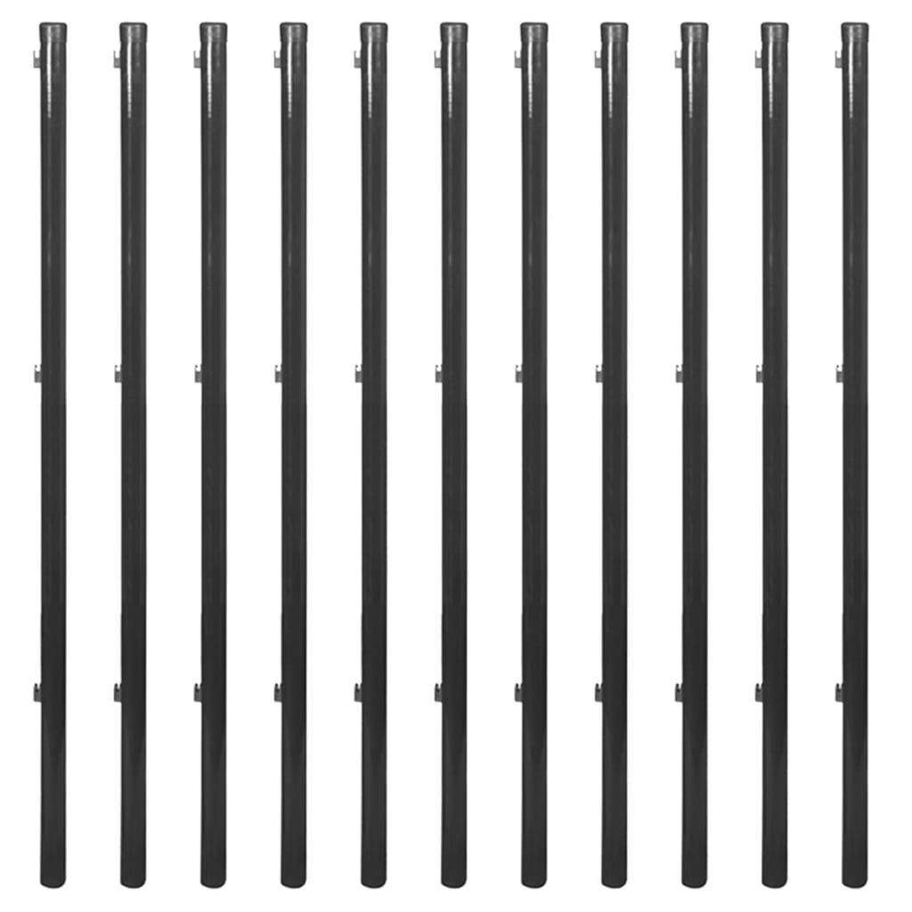 vidaXL Συρματόπλεγμα Περίφραξης Γκρι 0,8 x 25 μ. με Καρφωτές Βάσεις