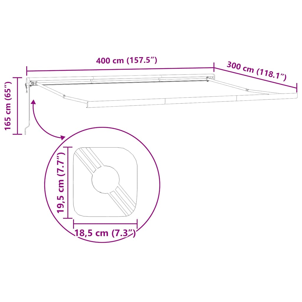 Αντιανεμικό Λευκό 4 x 3 μ Μέταλλο