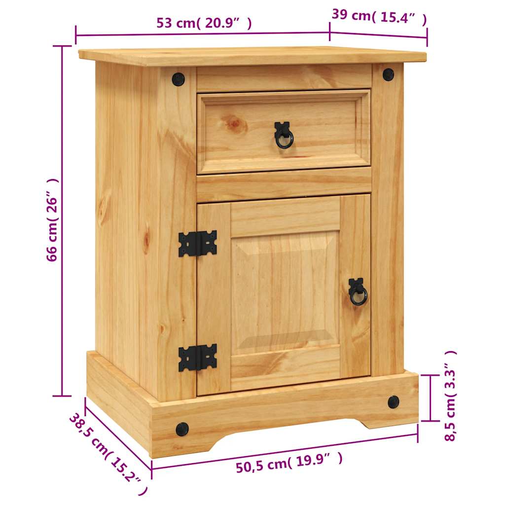 vidaXL Κομοδίνο Μεξικάνικο Στιλ Corona 53 x 39 x 66 εκ. Ξύλο Πεύκου