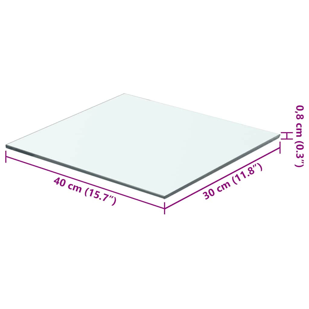 vidaXL Ράφι Πάνελ Διάφανο 40 x 30 εκ. Γυάλινο