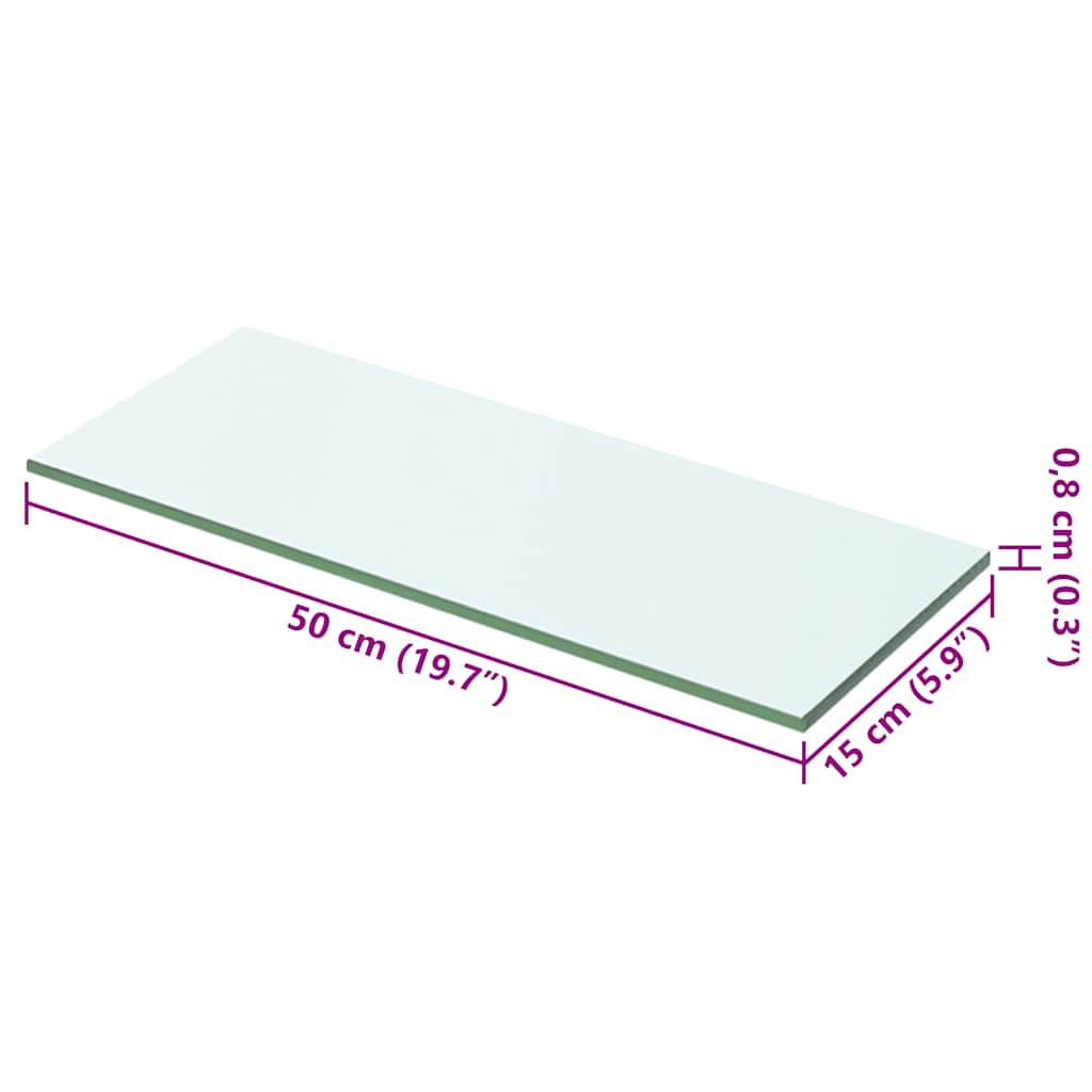 vidaXL Ράφι Πάνελ Διάφανο 50 x 15 εκ. Γυάλινο