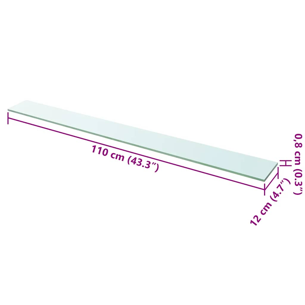 vidaXL Ράφι Πάνελ Διάφανο 110 x 12 εκ. Γυάλινο