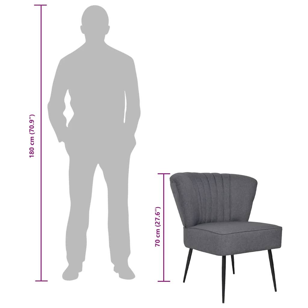 vidaXL Πολυθρόνα Cocktail Σκούρο Γκρι Υφασμάτινη