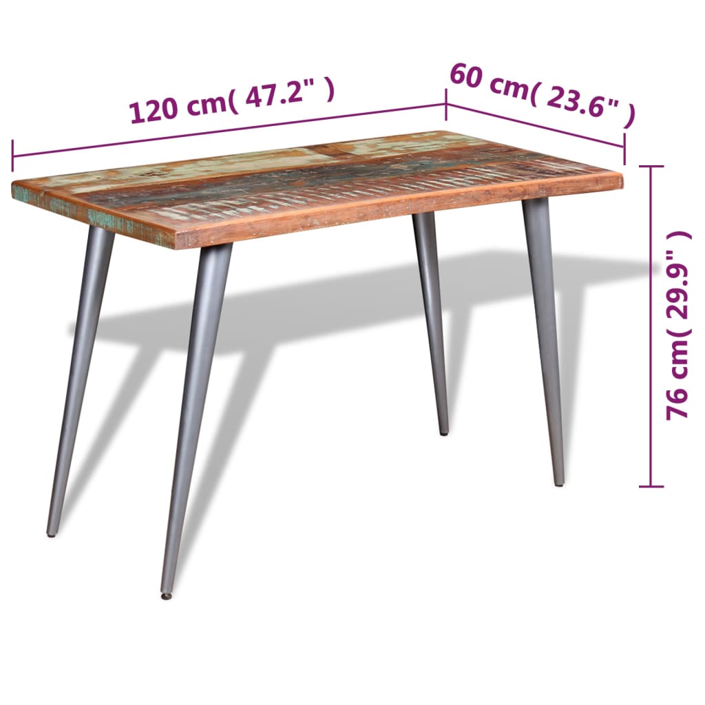 vidaXL Τραπεζαρία 120 x 60 x 76 εκ. από Μασίφ Ανακυκλωμένο Ξύλο