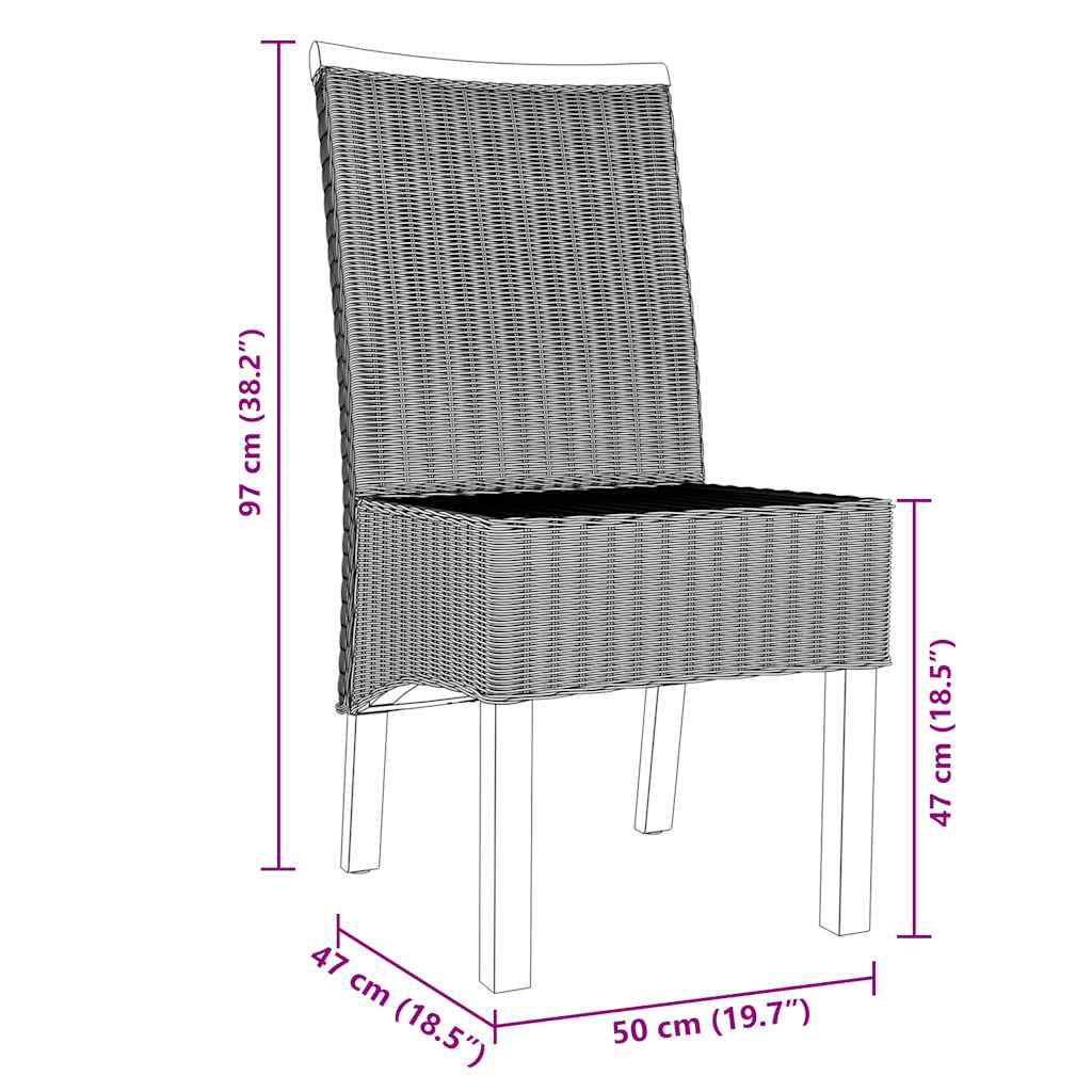 vidaXL Καρέκλες Τραπεζαρίας 4 τεμ. Καφέ από Γνήσιο Ρατάν