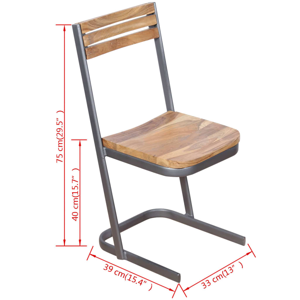 vidaXL Καρέκλες Τραπεζαρίας 4 τεμ. από Μασίφ Ξύλο Teak