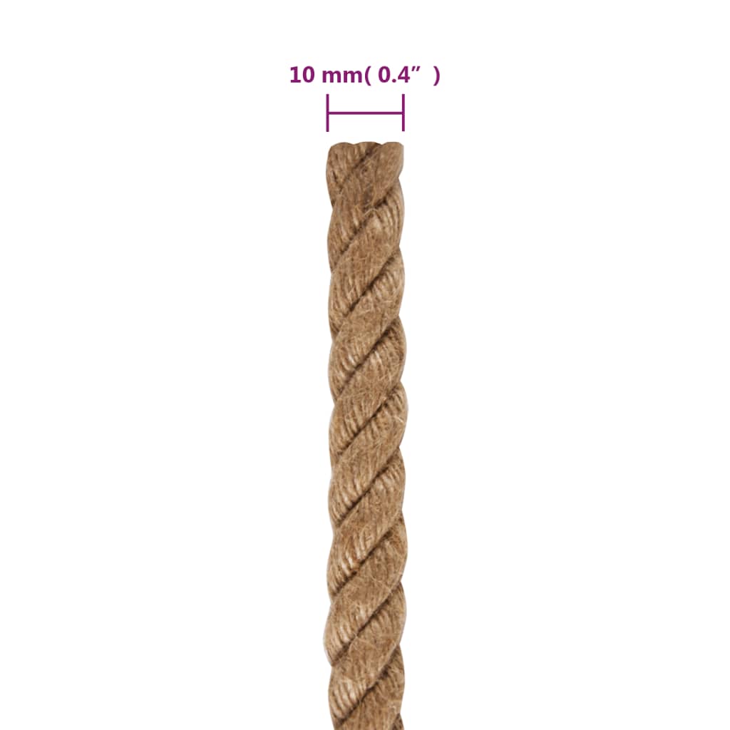 vidaXL Σχοινί 10 χιλ. / 100 μ. από 100% Γιούτα