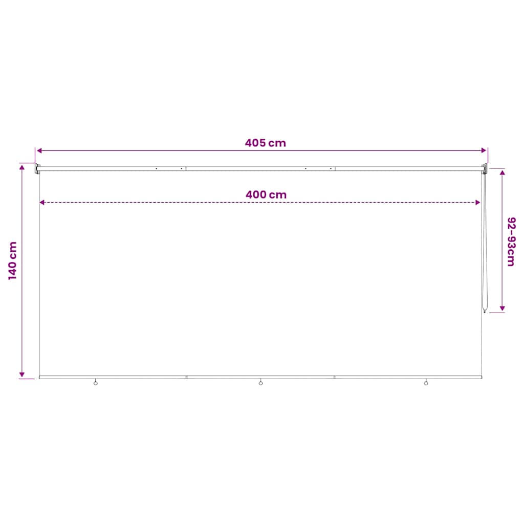 vidaXL Στόρι Σκίασης Ρόλερ Εξωτερικού Χώρου 405(Π) x 140(Υ) εκ. Μπεζ