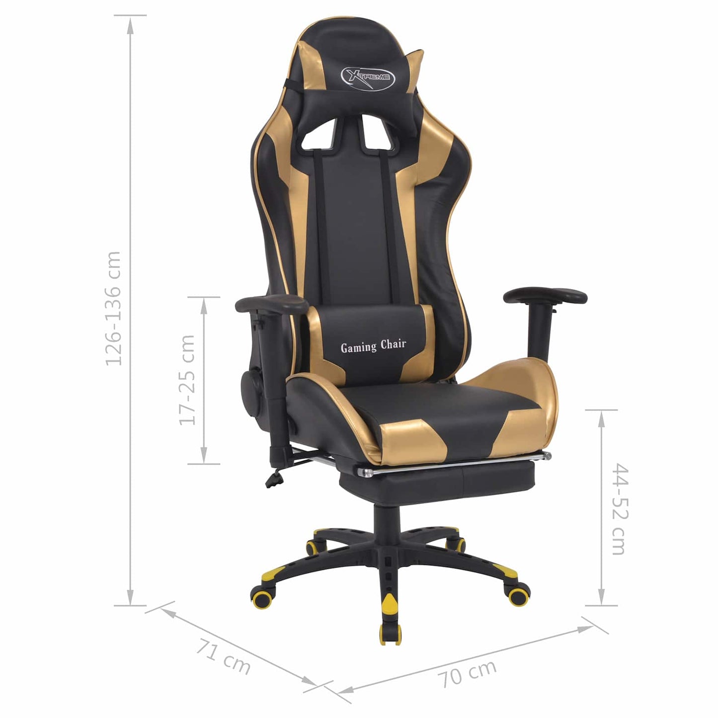 vidaXL Καρέκλα Gaming Χρυσό 70 x 71 x 136 εκ. Δερματίνη