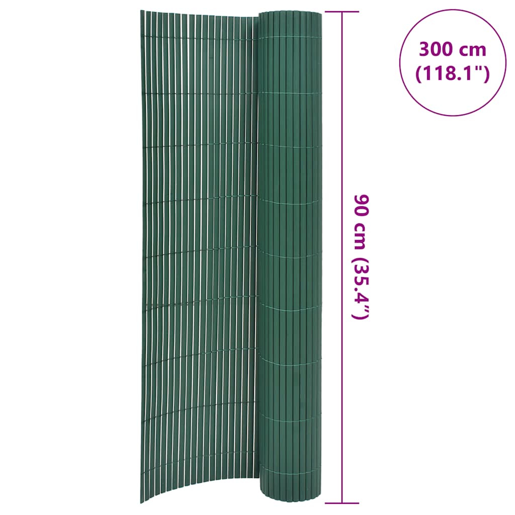 vidaXL Περίφραξη Κήπου Διπλής Όψης Πράσινη 90 x 300 εκ. από PVC