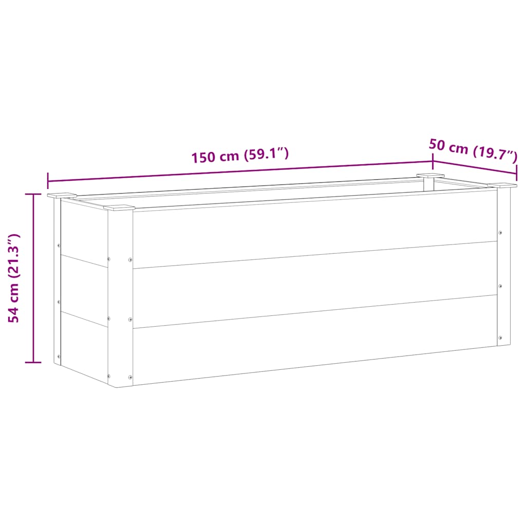 vidaXL Ζαρντινιέρα Υπερυψωμένη Γκρι 150 x 50 x 54 εκ. από WPC