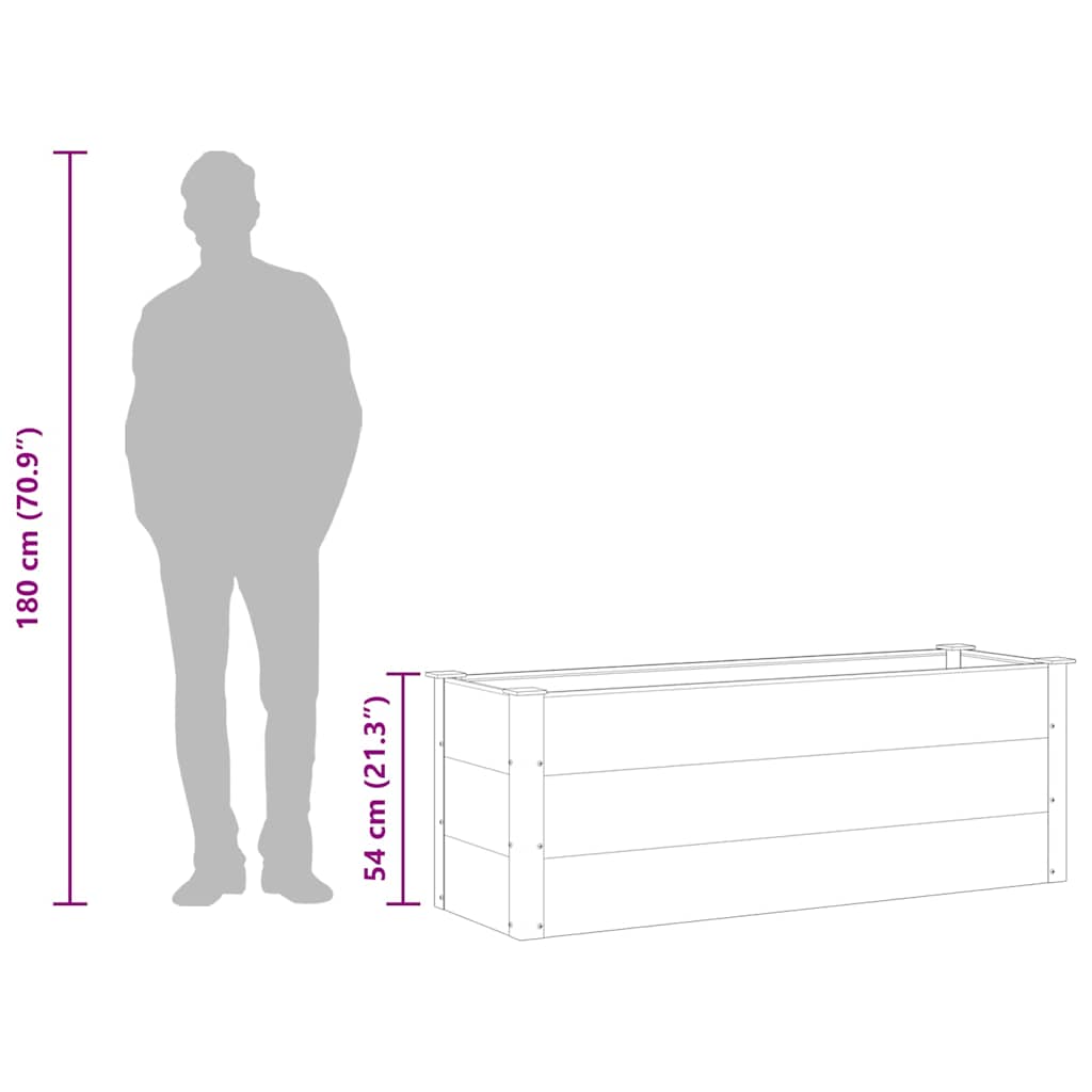 vidaXL Ζαρντινιέρα Υπερυψωμένη Γκρι 150 x 50 x 54 εκ. από WPC