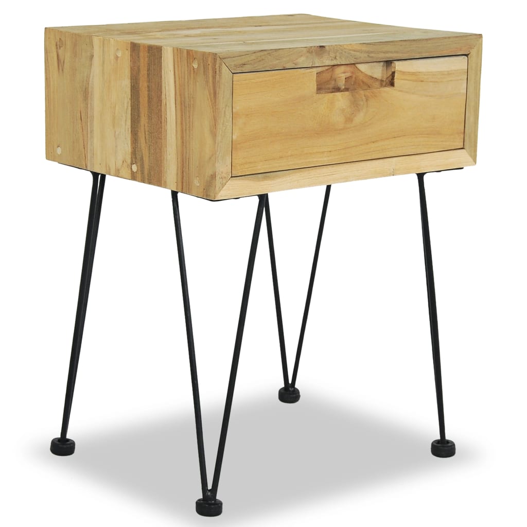 vidaXL Κομοδίνο 40 x 30 x 50 εκ. από Μασίφ Ξύλο Teak