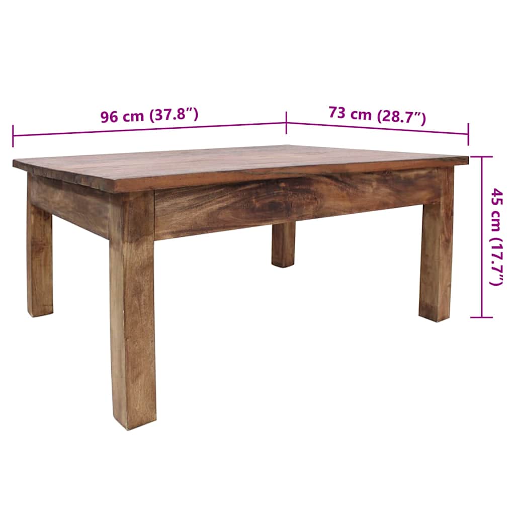 vidaXL Τραπεζάκι Σαλονιού 96 x 73 x 45 εκ. από Μασίφ Ξύλο Μαόνι