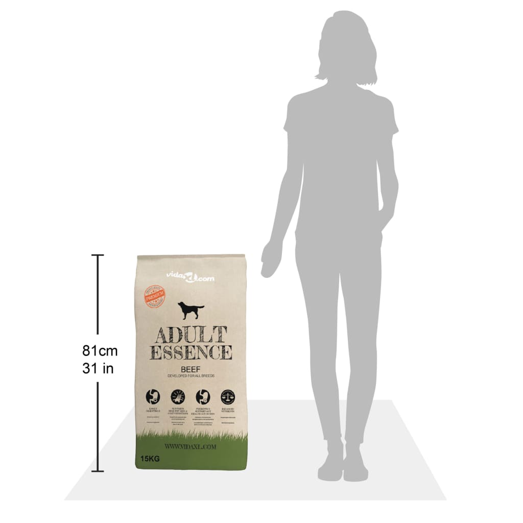 vidaXL Ξηρά Τροφή Σκύλων Premium Adult Essence Beef 15 κ.