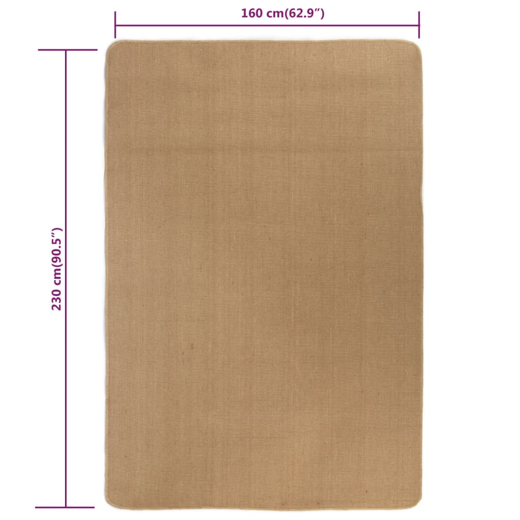 vidaXL Χαλί Φυσικό Χρώμα 160 x 230 εκ. Γιούτα με Υπόστρωμα από Λάτεξ