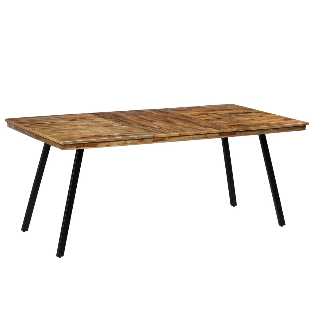 vidaXL Τραπεζαρία 180x90x76 εκ. από Ανακυκλωμένο Ξύλο Teak και Ατσάλι