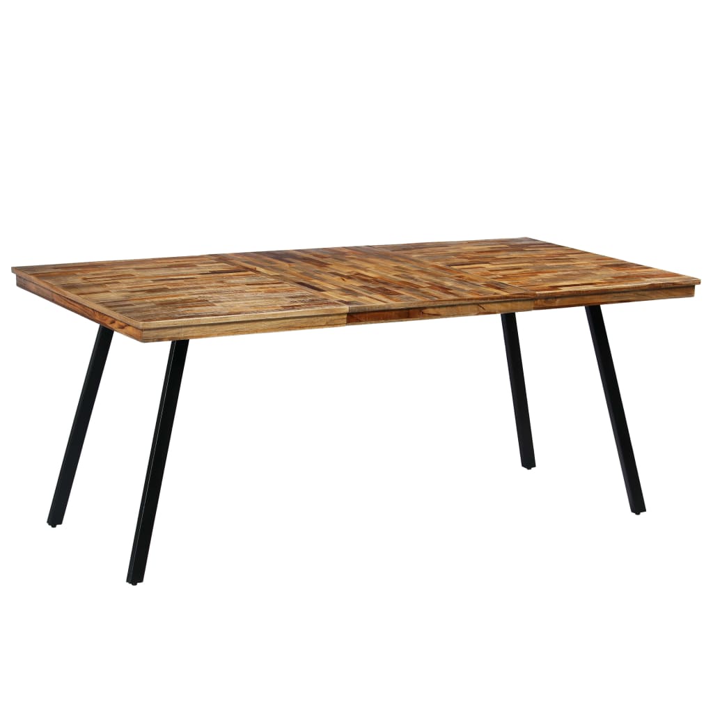 vidaXL Τραπεζαρία 180x90x76 εκ. από Ανακυκλωμένο Ξύλο Teak και Ατσάλι