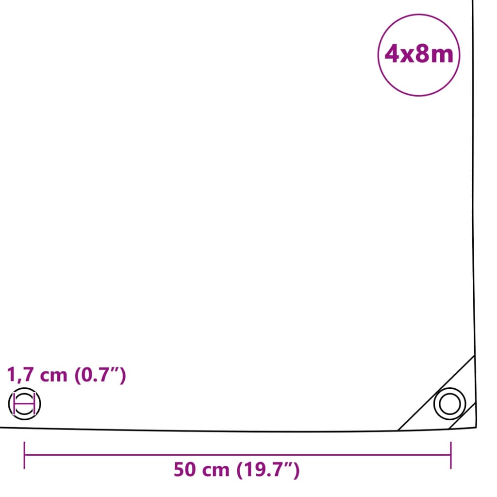 vidaXL Μουσαμάς 650 γρ./μ.² Πράσινος 4 x 8 μ.