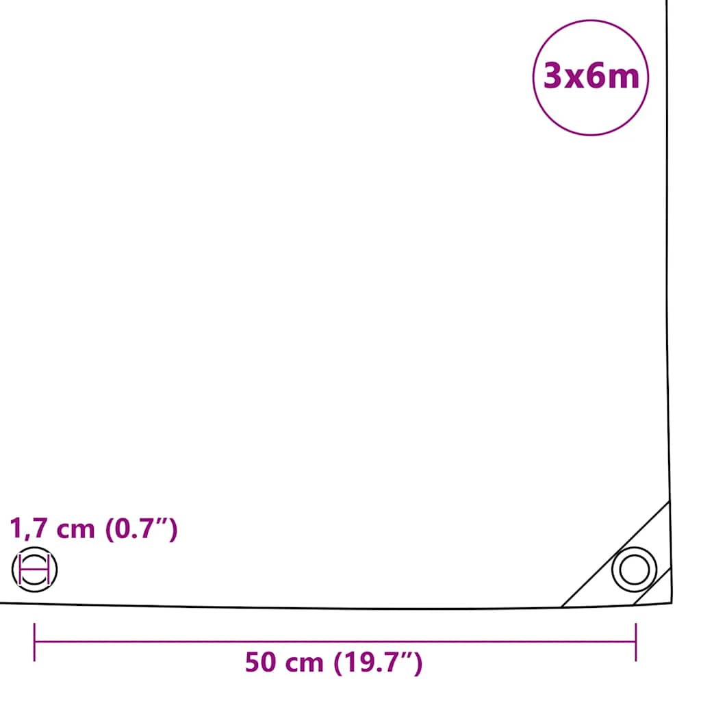 vidaXL Μουσαμάς 650 γρ./μ.² Μπλε 3 x 6 μ.