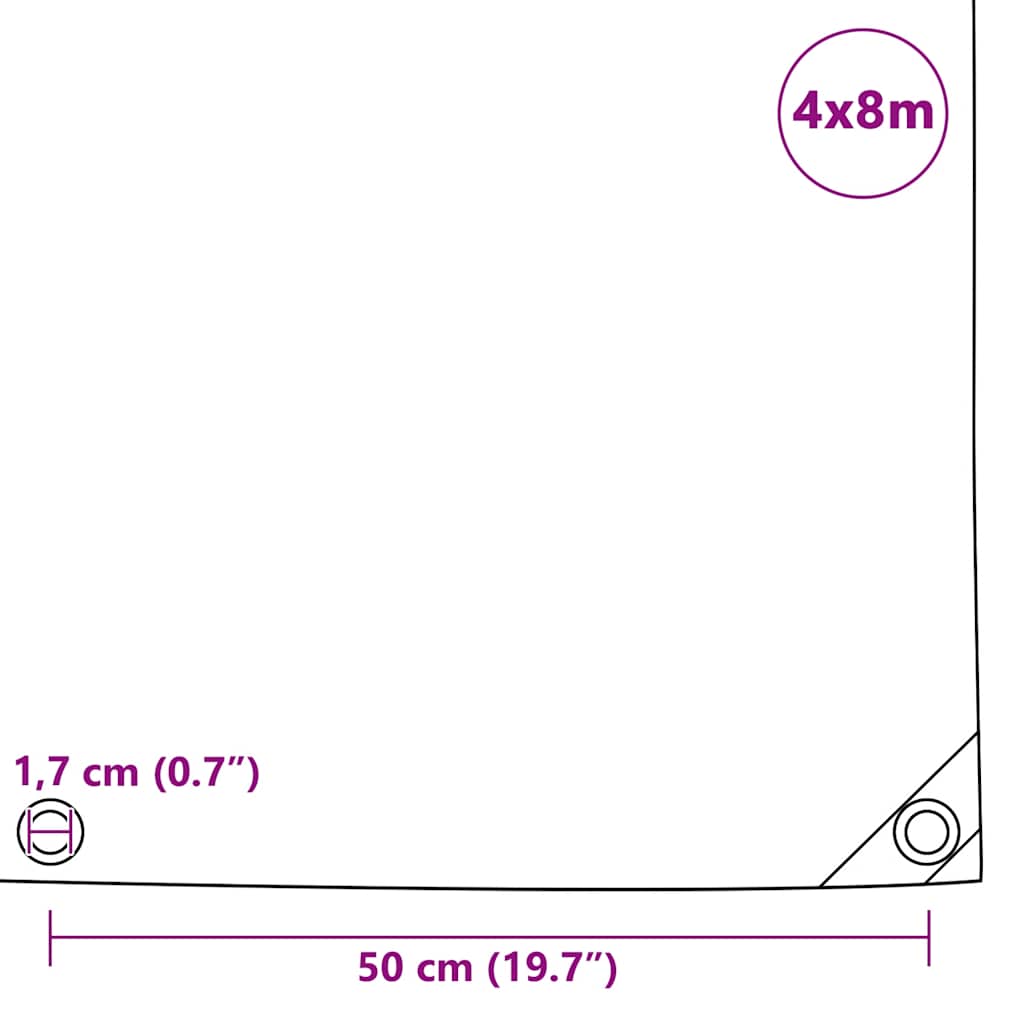 vidaXL Μουσαμάς 650 γρ./μ.² Μπλε 4 x 8 μ.