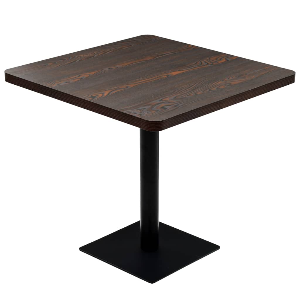 vidaXL Τραπέζι Bistro Τετράγωνο Σκούρο Σταχτί 80x80x75 εκ. MDF/Ατσάλι