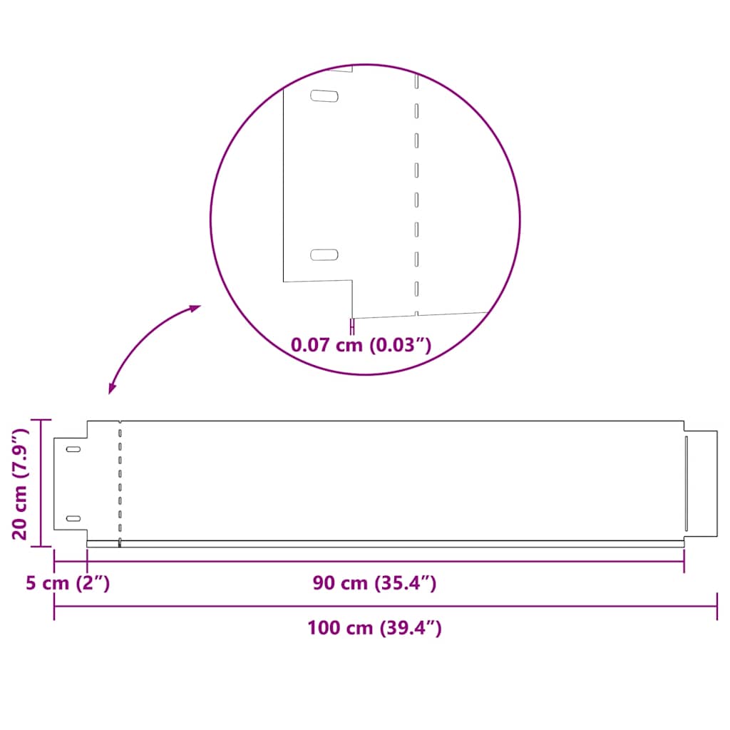 vidaXL Μπορντούρες Γκαζόν 15 τεμ. 100 x 20 εκ. Γαλβανισμένος Χάλυβας