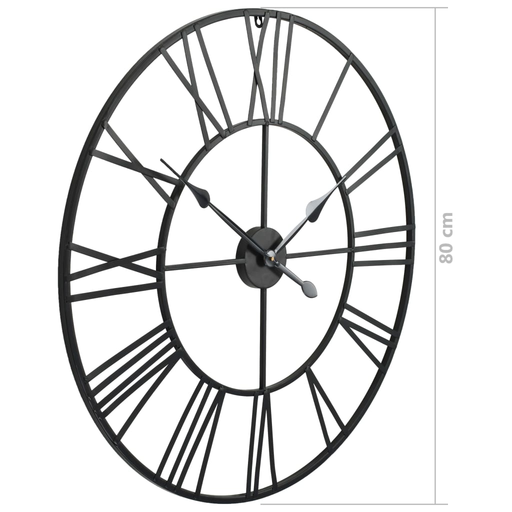 vidaXL Ρολόι Τοίχου Vintage XXL 80 εκ. Μεταλλικό με Μηχανισμό Quartz