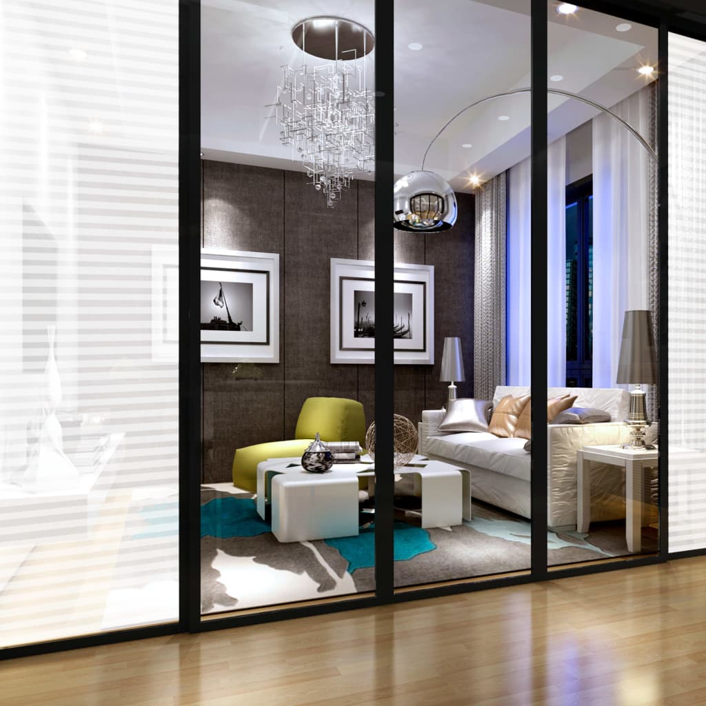 vidaXL Μεμβράνη Παραθύρου Ματ Σχεδίαση με Ρίγες 0,9x5 μ. PVC