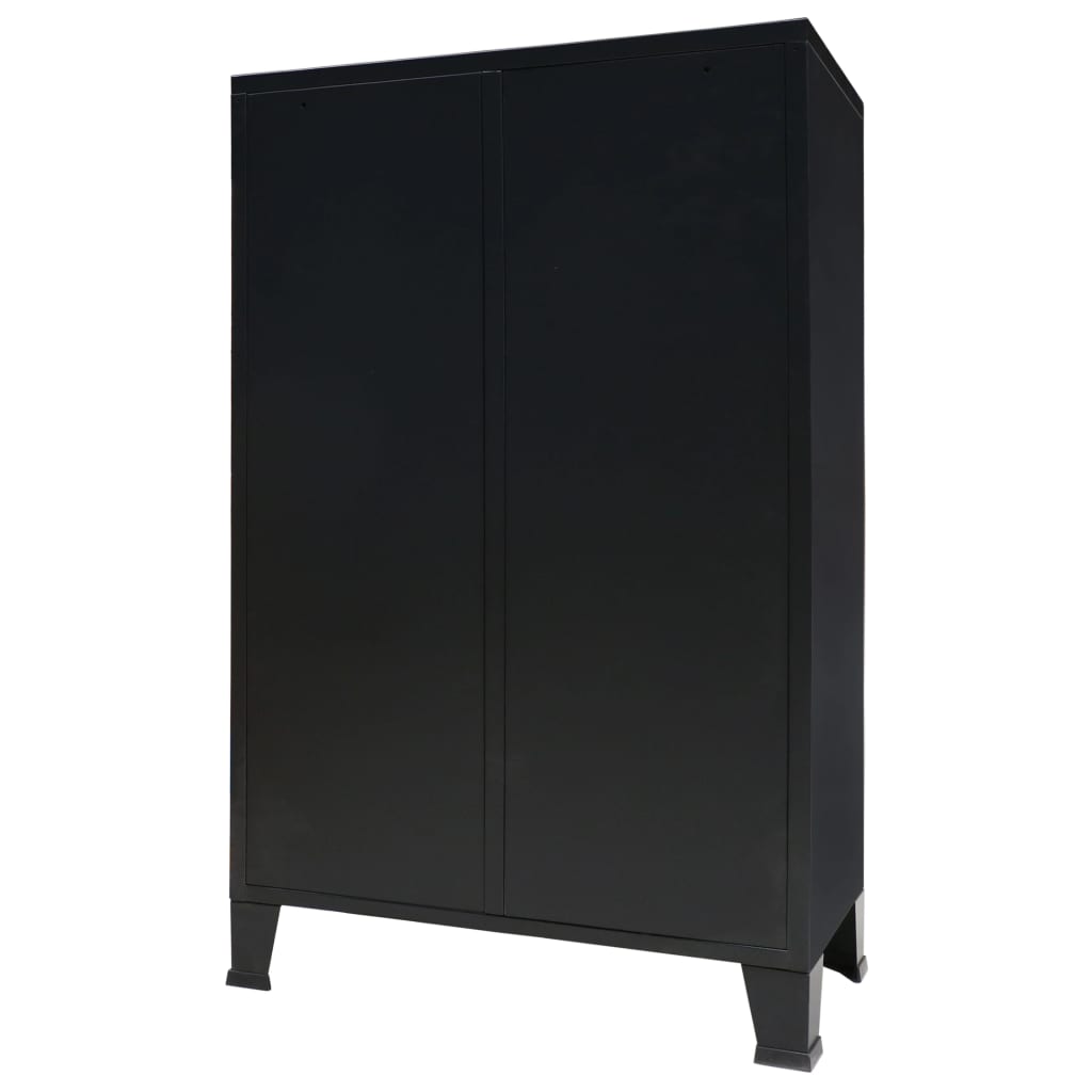 vidaXL Ντουλάπι με Βιομηχανικό Στιλ Μαύρο 67 x 35 x 107 εκ. Μεταλλικό
