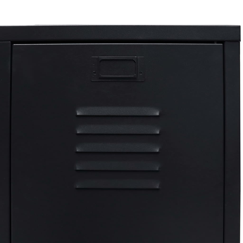 vidaXL Ντουλάπι με Βιομηχανικό Στιλ Μαύρο 67 x 35 x 107 εκ. Μεταλλικό