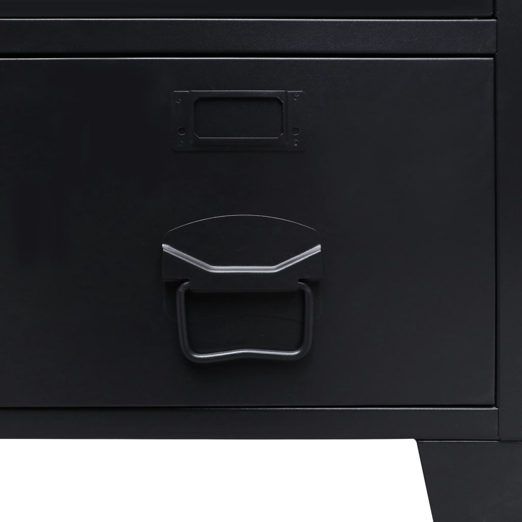 vidaXL Ντουλάπι με Βιομηχανικό Στιλ Μαύρο 67 x 35 x 107 εκ. Μεταλλικό