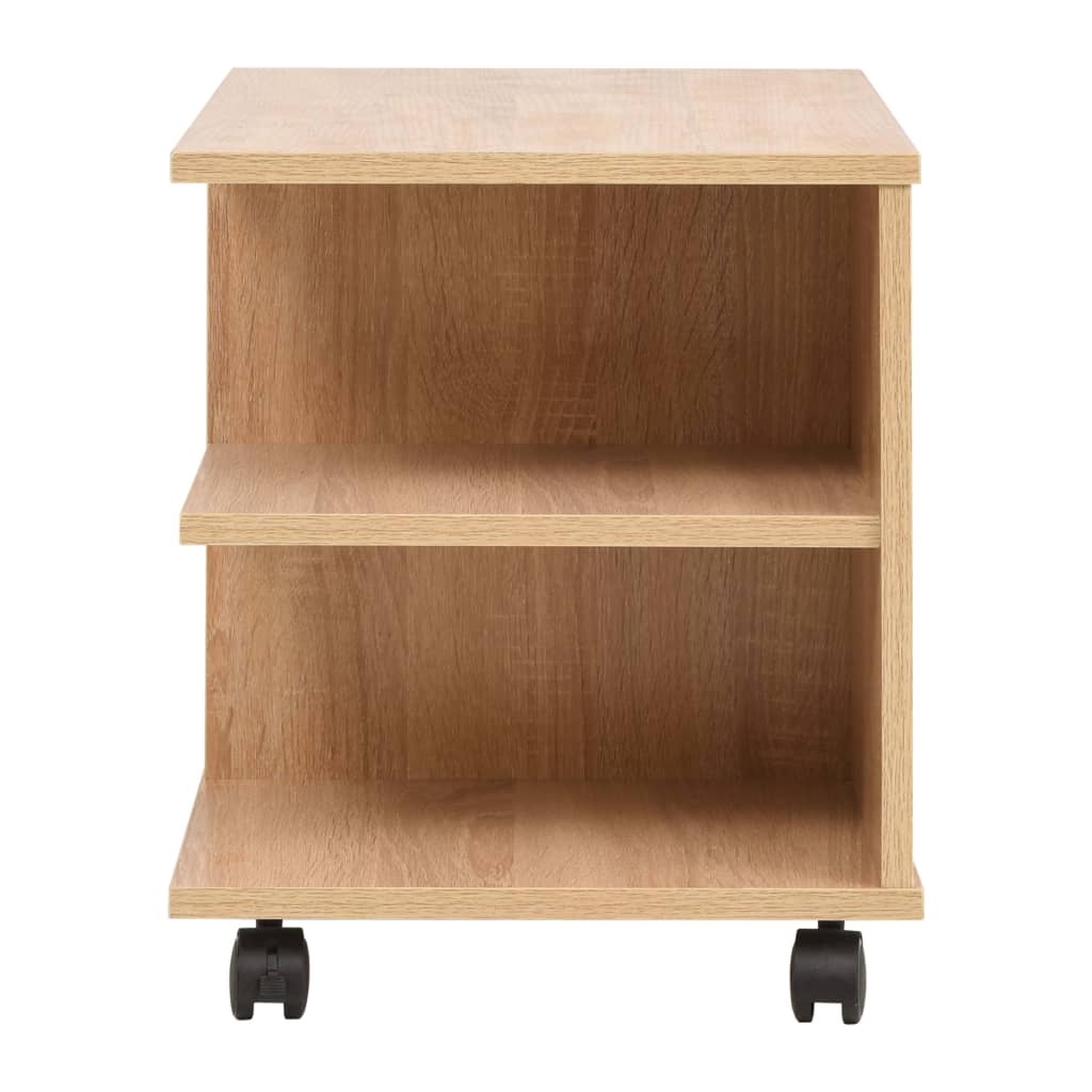 vidaXL Ραφιέρα με Ρόδες Χρώμα Δρυός 50 x 35 x 42 εκ.
