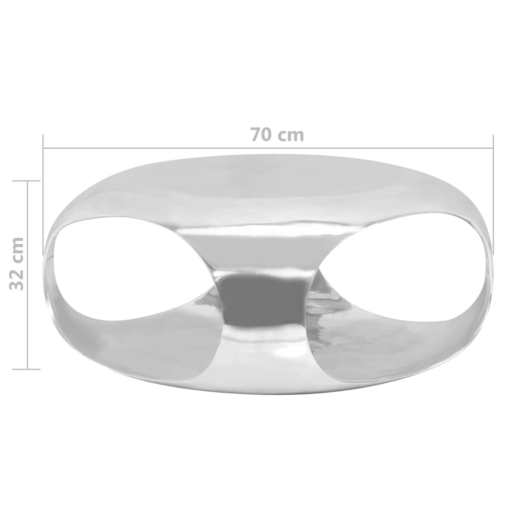 vidaXL Τραπεζάκι Σαλονιού Ασημί 70 x 70 x 32 εκ. από Χυτό Αλουμίνιο