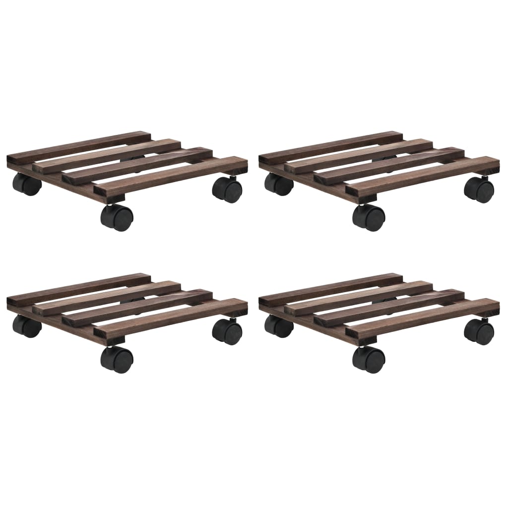 vidaXL Βάσεις για Γλάστρες με Ρόδες 4 τεμ. 25 x 25 εκ. από Ξύλο Κέδρου