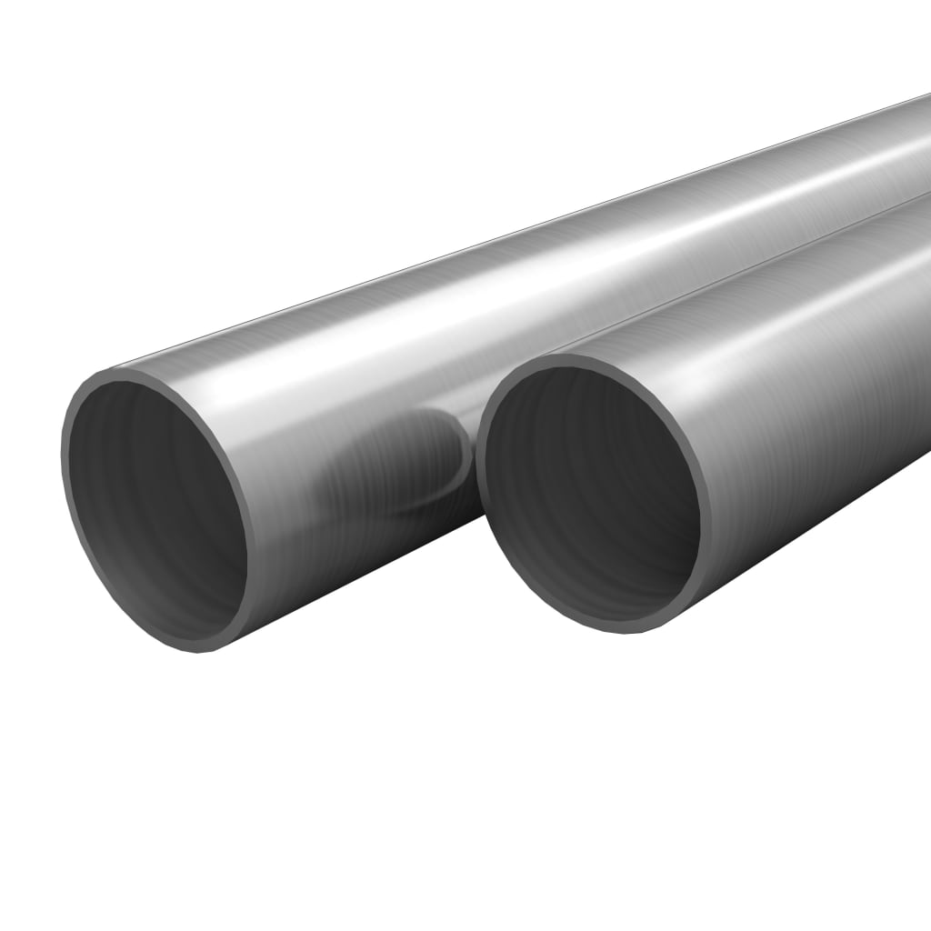 vidaXL Σωλήνες 2 τεμ Στρογγυλοί V2A 2 μ/Ø70x1,8 χιλ Ανοξείδωτου Χάλυβα