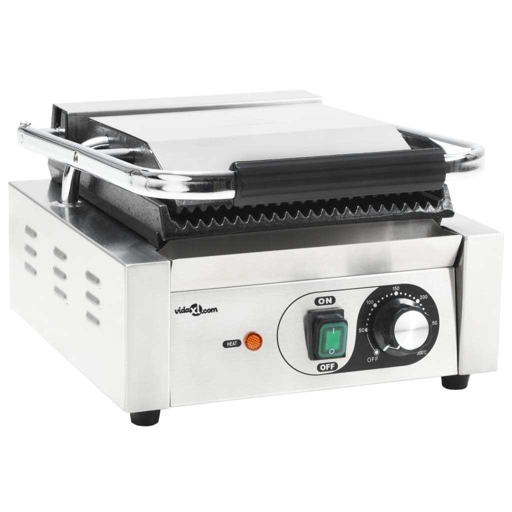 vidaXL Τοστιέρα Ραβδωτή Panini 1800 W 31x30,5x20 εκ. Ανοξείδωτο Ατσάλι