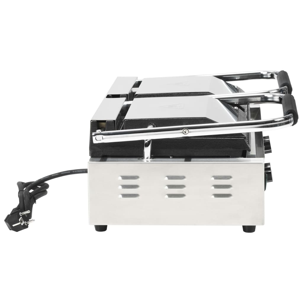 vidaXL Τοστιέρα Διπλή Ραβδωτή Panini 3600 W 57 x 30,5 x 20 εκ.