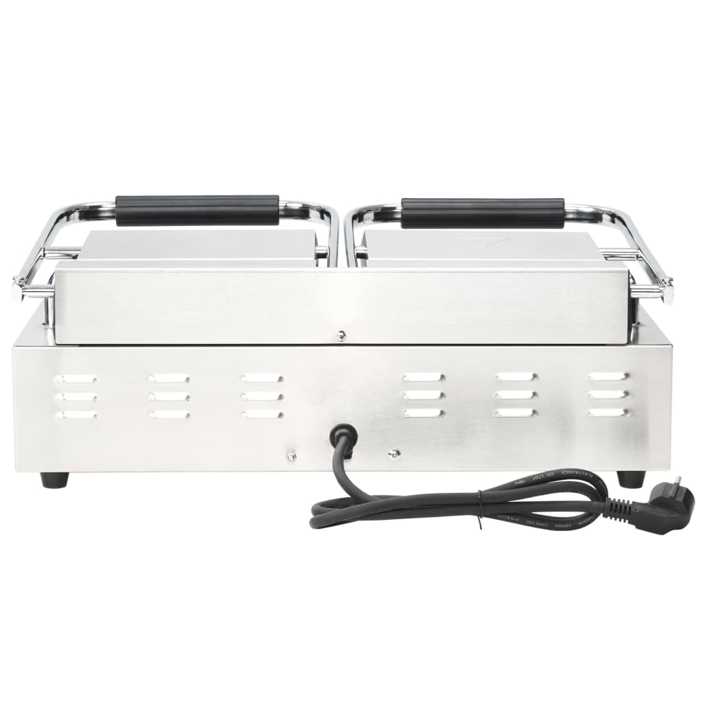 vidaXL Τοστιέρα Διπλή Ραβδωτή Panini 3600 W 57 x 30,5 x 20 εκ.