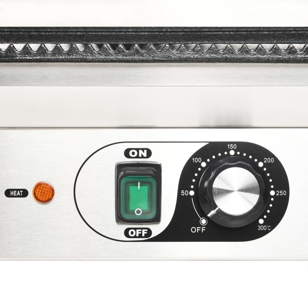 vidaXL Τοστιέρα Διπλή Ραβδωτή Panini 3600 W 57 x 30,5 x 20 εκ.
