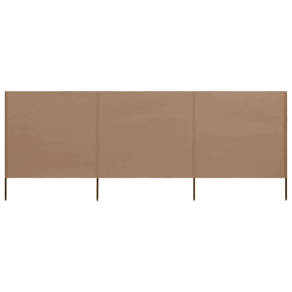 vidaXL Προστατευτικό Αέρα με 3 Πάνελ Χρώμα Taupe 400 x 120 εκ. Ύφασμα