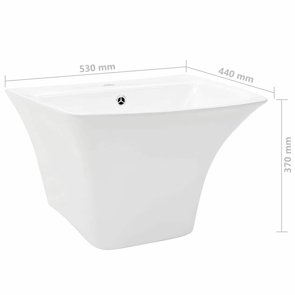 vidaXL Λεκάνη Λευκό 53 x 44 x 37 εκ. Γυαλιστερή Κεραμική