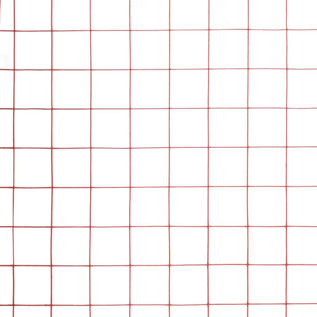 vidaXL Συρματόπλεγμα Κοτετσόσυρμα Κόκκινο 25x1,5 μ. Ατσάλι Επικαλ. PVC