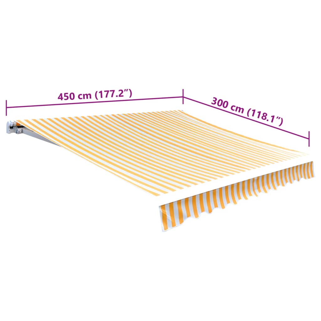 vidaXL Τεντόπανο Πορτοκαλί / Λευκό 450 x 300 εκ. από Καραβόπανο