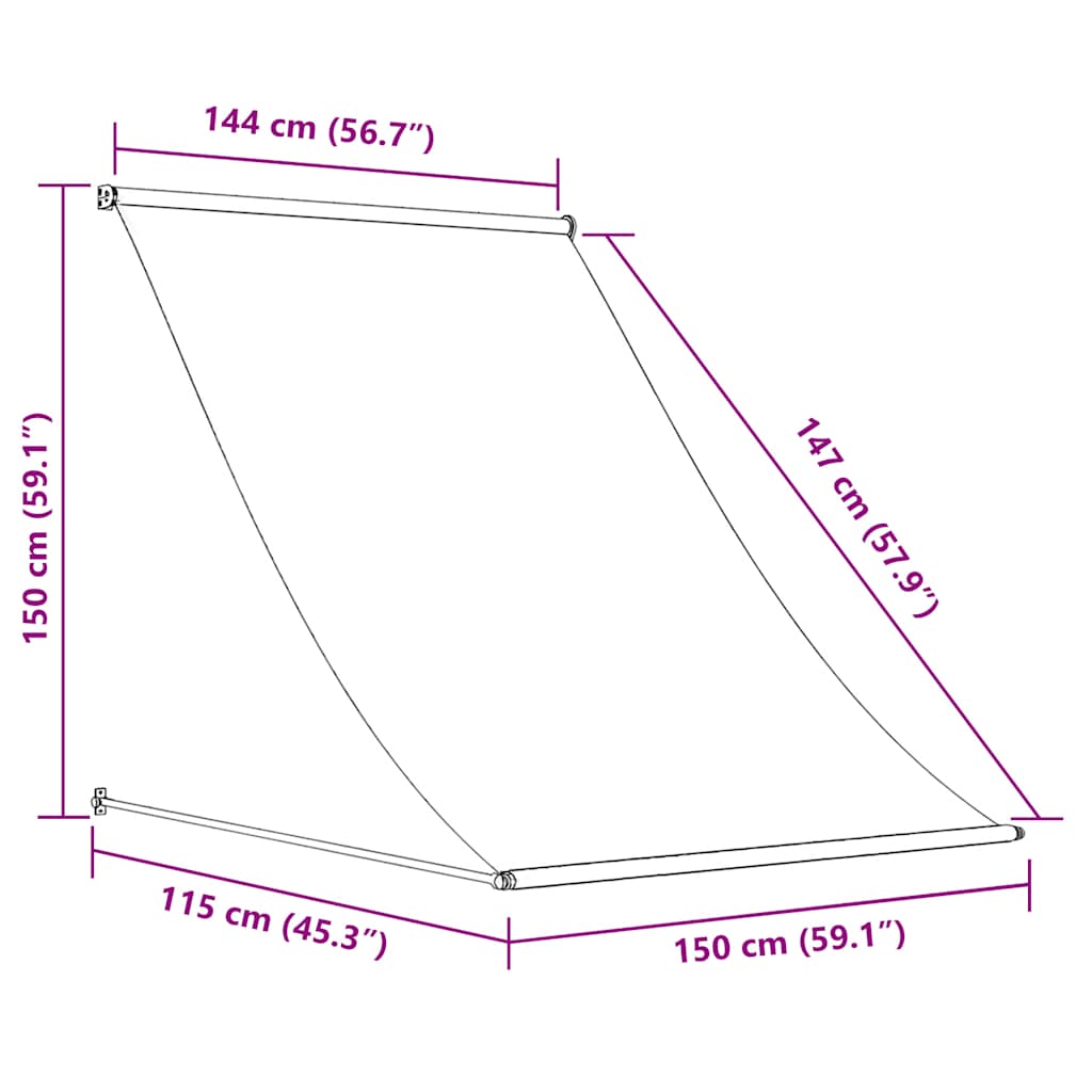 vidaXL Τέντα Συρόμενη Ανθρακί 150 x 150 εκ.