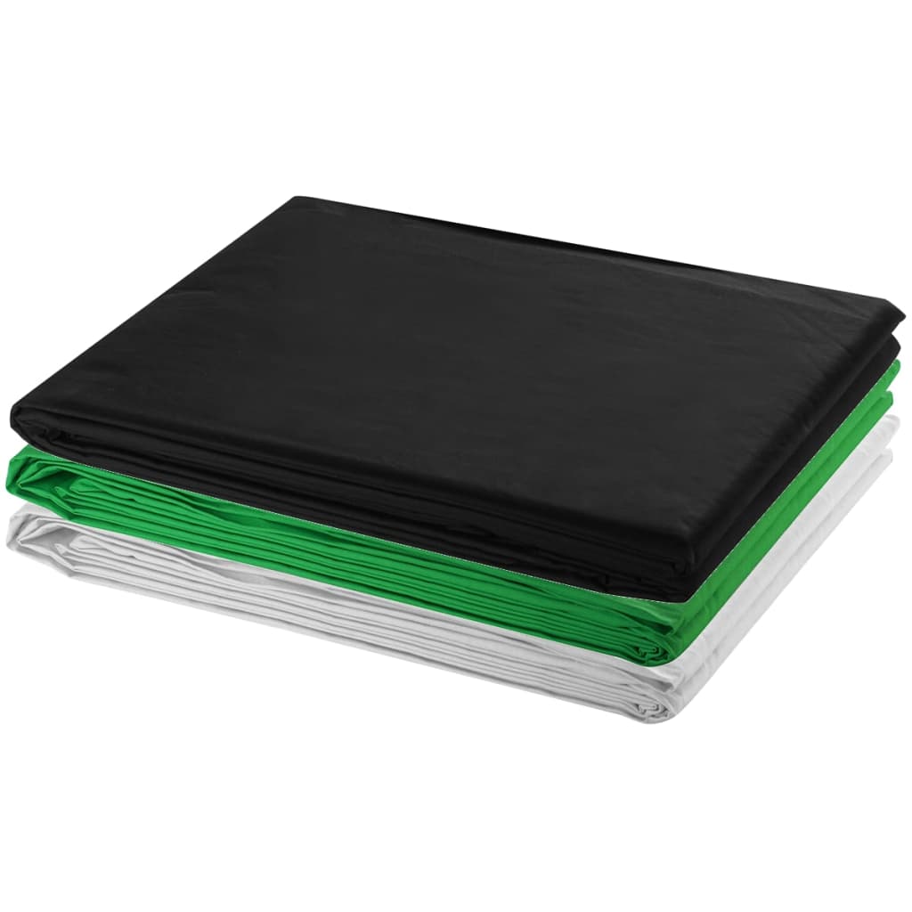 vidaXL Κιτ Στούντιο με 3 Βαμβακερά Φόντα και Ρυθμιζόμενη Βάση 3 x 3 μ.