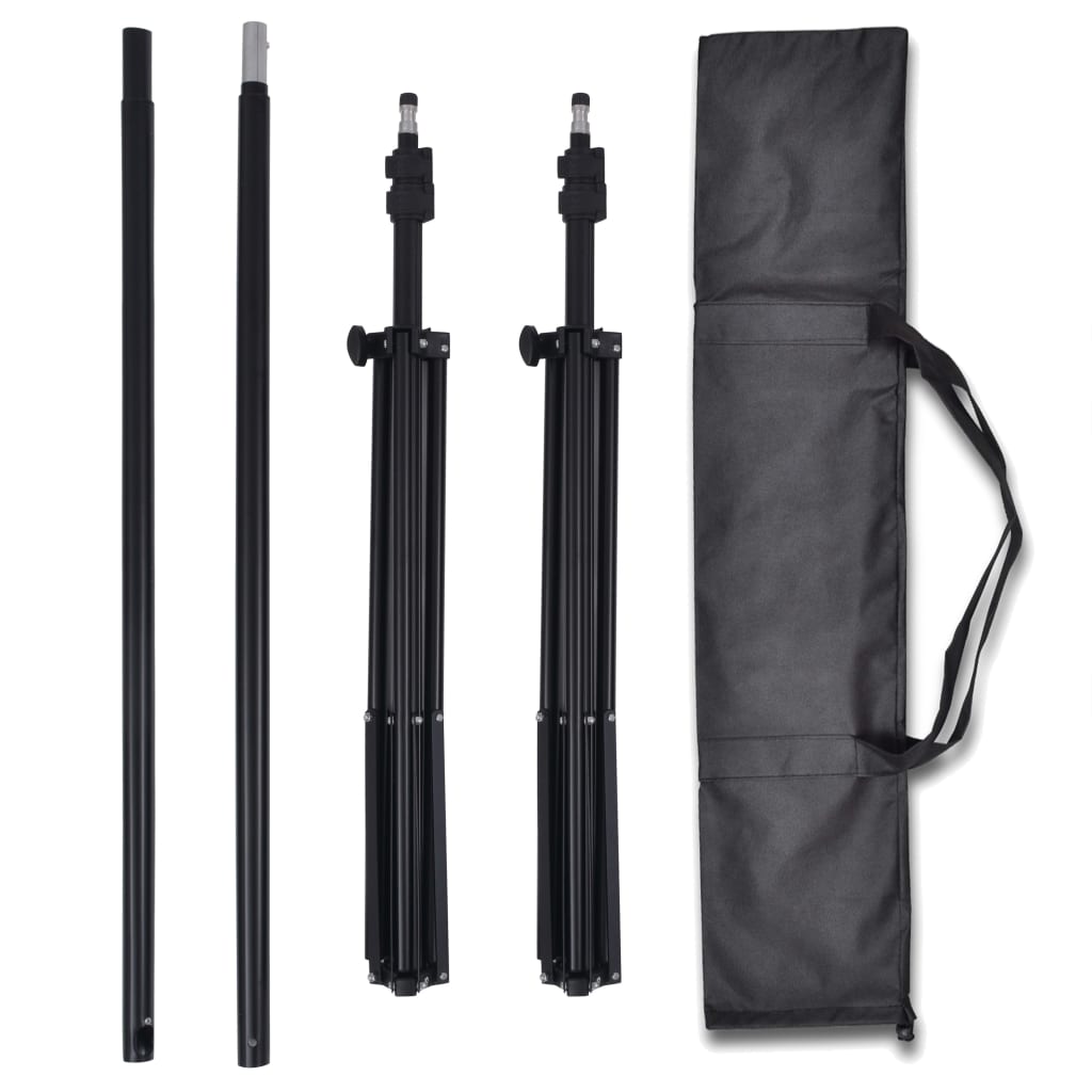 vidaXL Κιτ Στούντιο με 3 Βαμβακερά Φόντα και Ρυθμιζόμενη Βάση 3 x 5 μ.