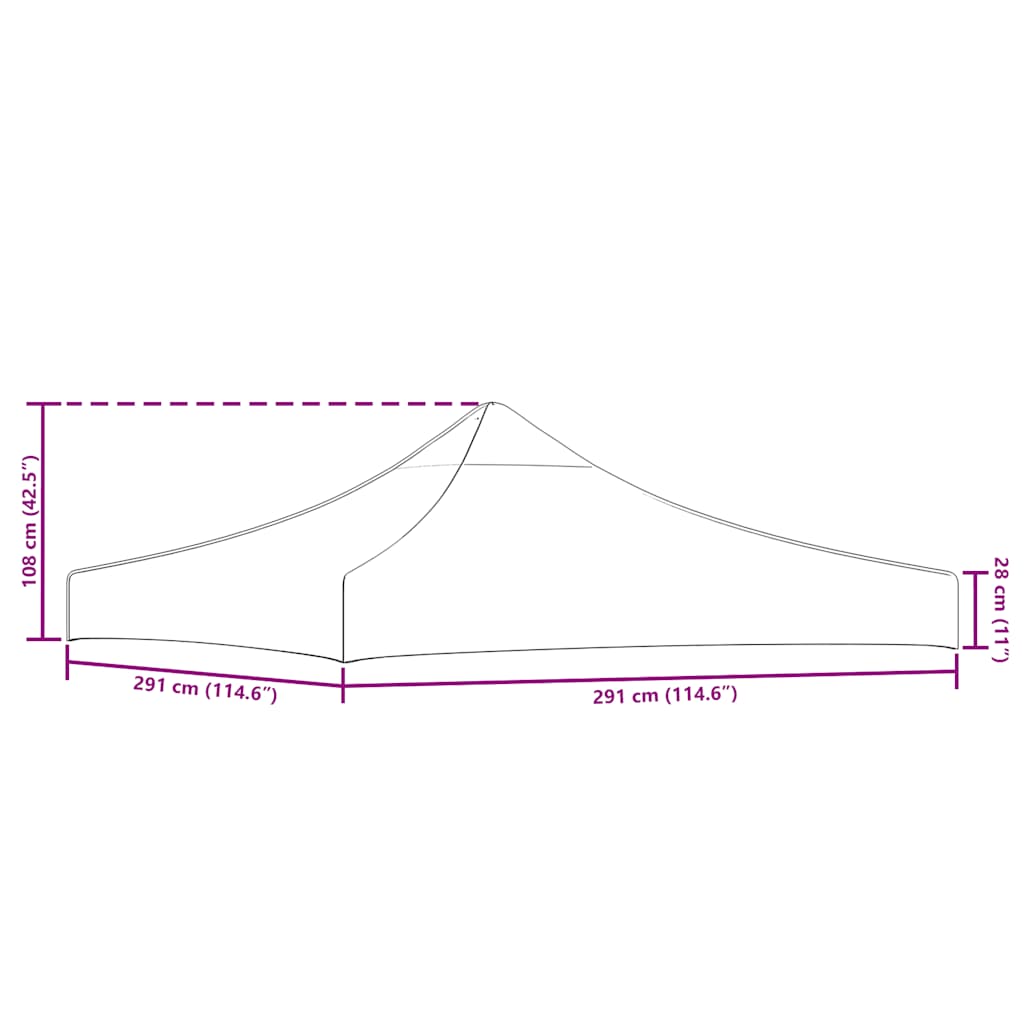 vidaXL Κάλυμμα Τέντας Εκδηλώσεων Μπλε 3 x 3 μ.